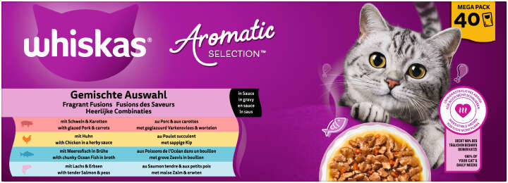 whiskas Katzen-Nassfutter Aromatic Selection Gemischte Auswahl in Sauce Megapack